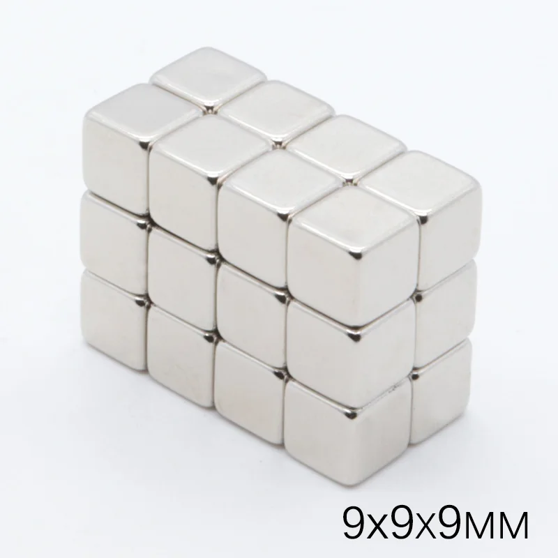 20 шт. 9x9x9 мм неодимовый магнит постоянный N35 NdFeB супер сильный Мощный маленький квадратный магнитный диск для рукоделия