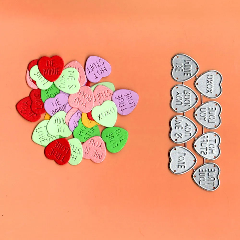 

Heart Love Words Metal Cutting Die Stencil Template for Scrapbooking Paper Album Card Gift Decor Knife Mold Punch Craft Die Cuts