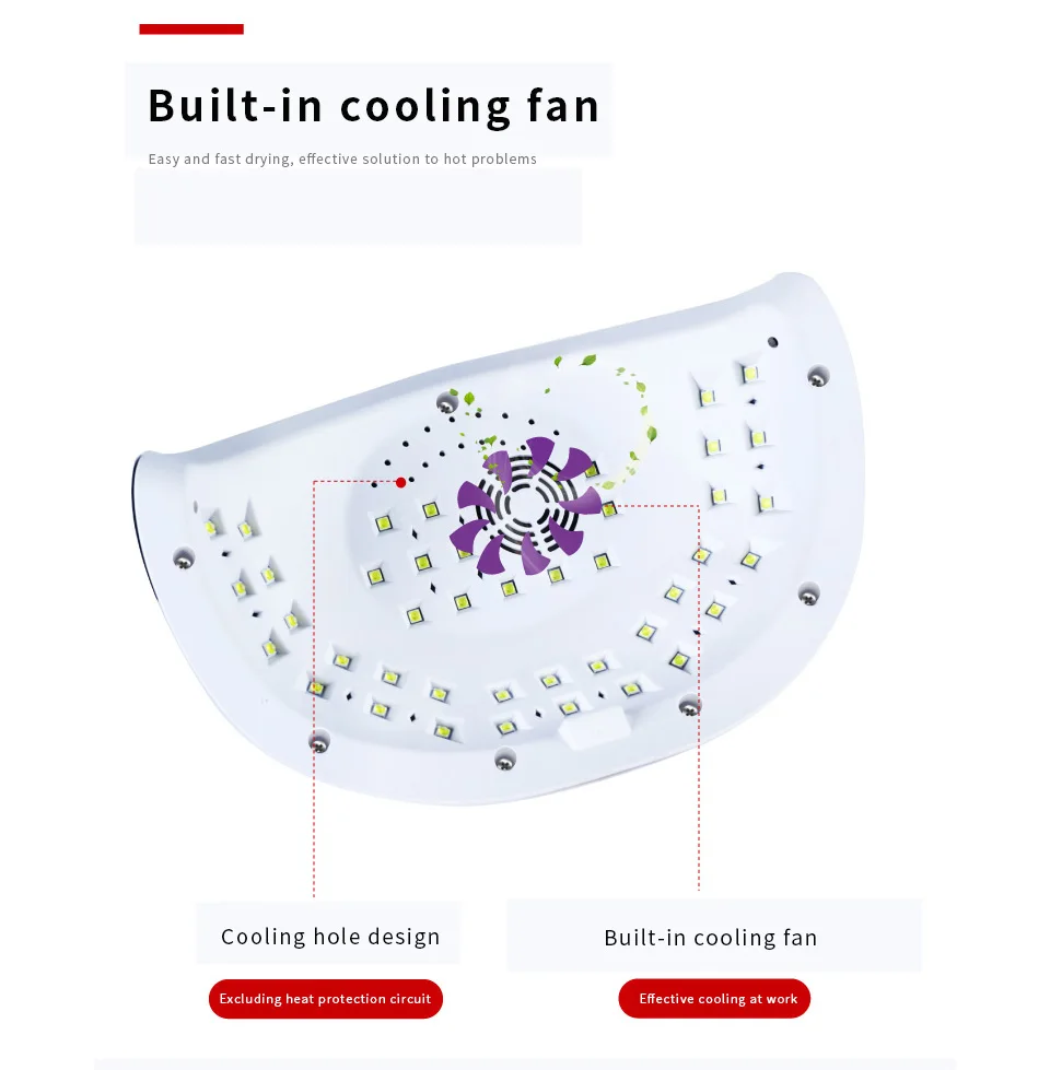 120 Вт УФ светодиодный гель-лампа для ногтей с вентилятором две руки Сушилка для ногтей для сушки всех гель-лаков датчик солнце светодиодный светильник маникюрные инструменты для ногтей