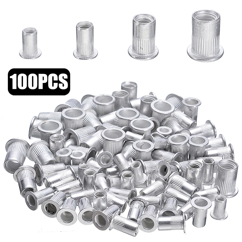 100Pcs Rivet Nuts M3 M4 M5 M6 M8 Galvanized Carbon Steel Rivet Insert 100Pcs Rivet Nuts M3 M4 M5 M6 M8 Galvanized Carbon Steel Rivet Insert