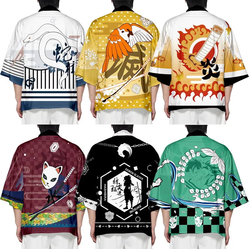 

Demon Slayer Rengoku Kyoujurou NEW Kimono Haori Kimetsu no Yaiba Kamado Tanjirou Agatsuma Zenitsu Cardigan Top