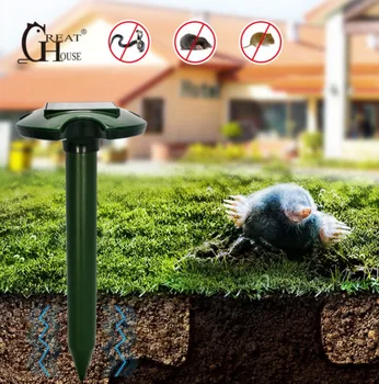 

2PCS Outdoor Ultrasonic Solar Power Anti Rodent Snake Mole Repeller Mouse Repellent Electronic Waterproof animal Pest Control
