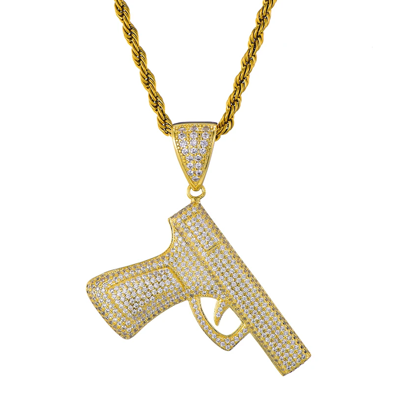 Хип хоп Bling Iced Out кубический цирконовый Кулон Форма Подвески и ожерелье s медное ожерелье для мужчин ювелирные изделия с теннисная цепочка