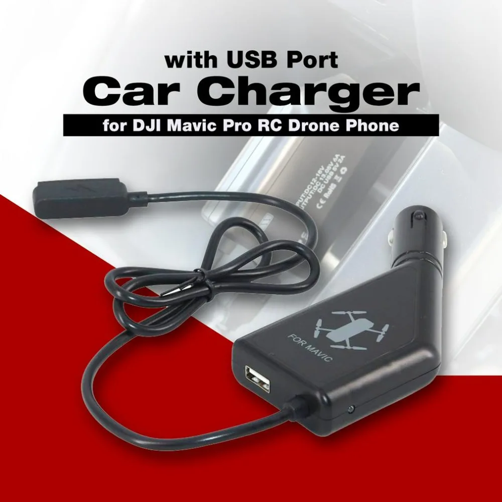

2 in 1 Fast Battery Intelligent Car Charger with USB Port Safety Charging for DJI Mavic Pro Drone Transmitter Cellphone Tablet