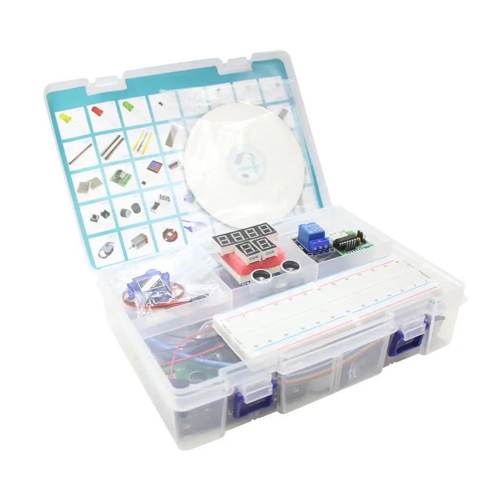 Starter Kit for Arduino Uno R3 - Uno R3 Breadboard and holder Step Motor / Servo /1602 LCD / jumper Wire/ UNO R3