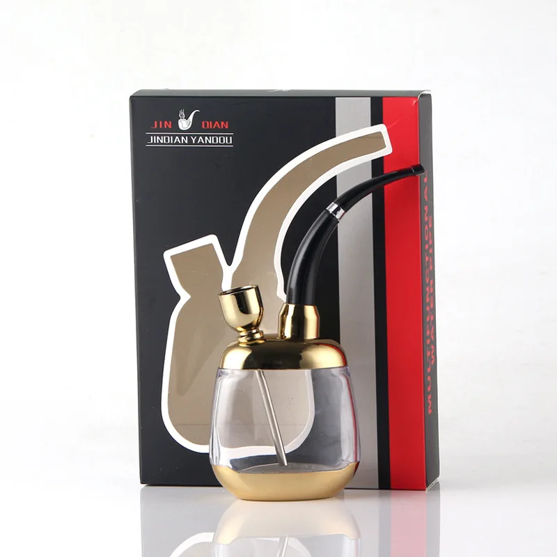 Popular Bottle Water Pipe Portable Mini Hookah Shisha Tobacco Smoking Pipes  Gift of Health Metal Tube Filter Filtration