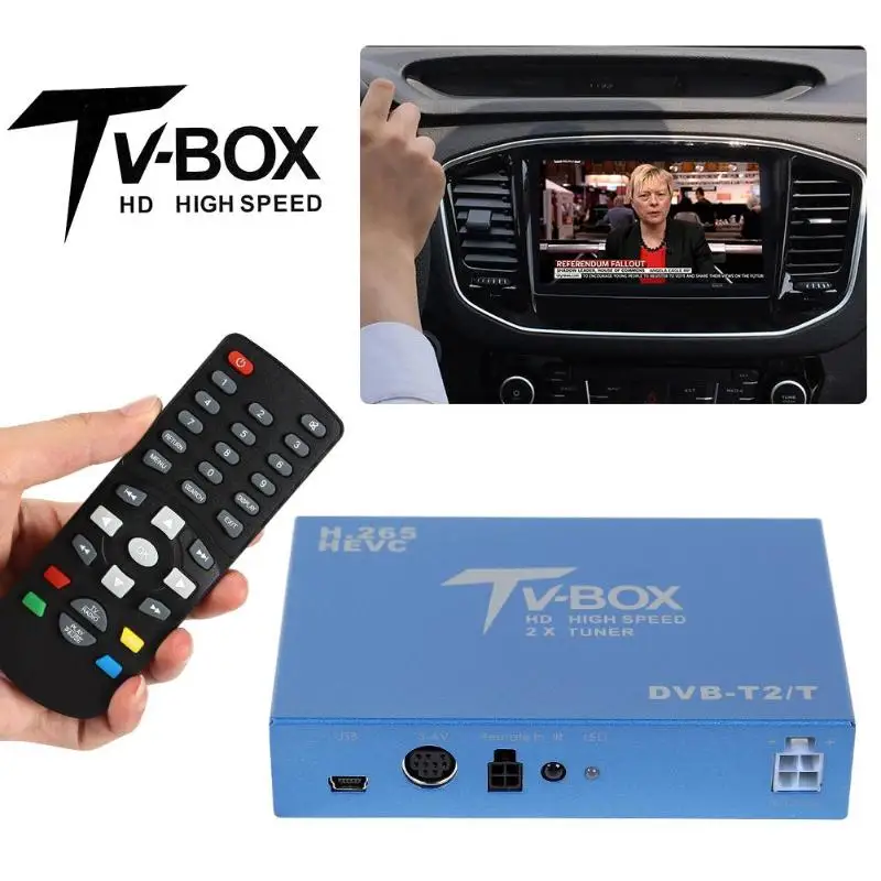 

Car DVB-T DVB-T2 Digital TV Tuner HEVC TV Receiver Easy Install Support Multiple OSD Language Menus for In Car Mobile DVD