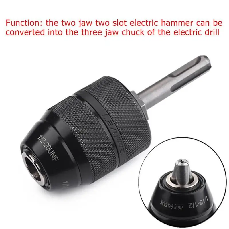 1//2/" Hex Shank to SDS Plus Chuck Adaptor Quick Change Lock and release 200mm
