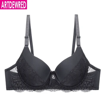 Sexy Lace Bra Floral Push Up Bras For Women Bralette Female Underwire Brassiere Plus Size Super Thin Bra