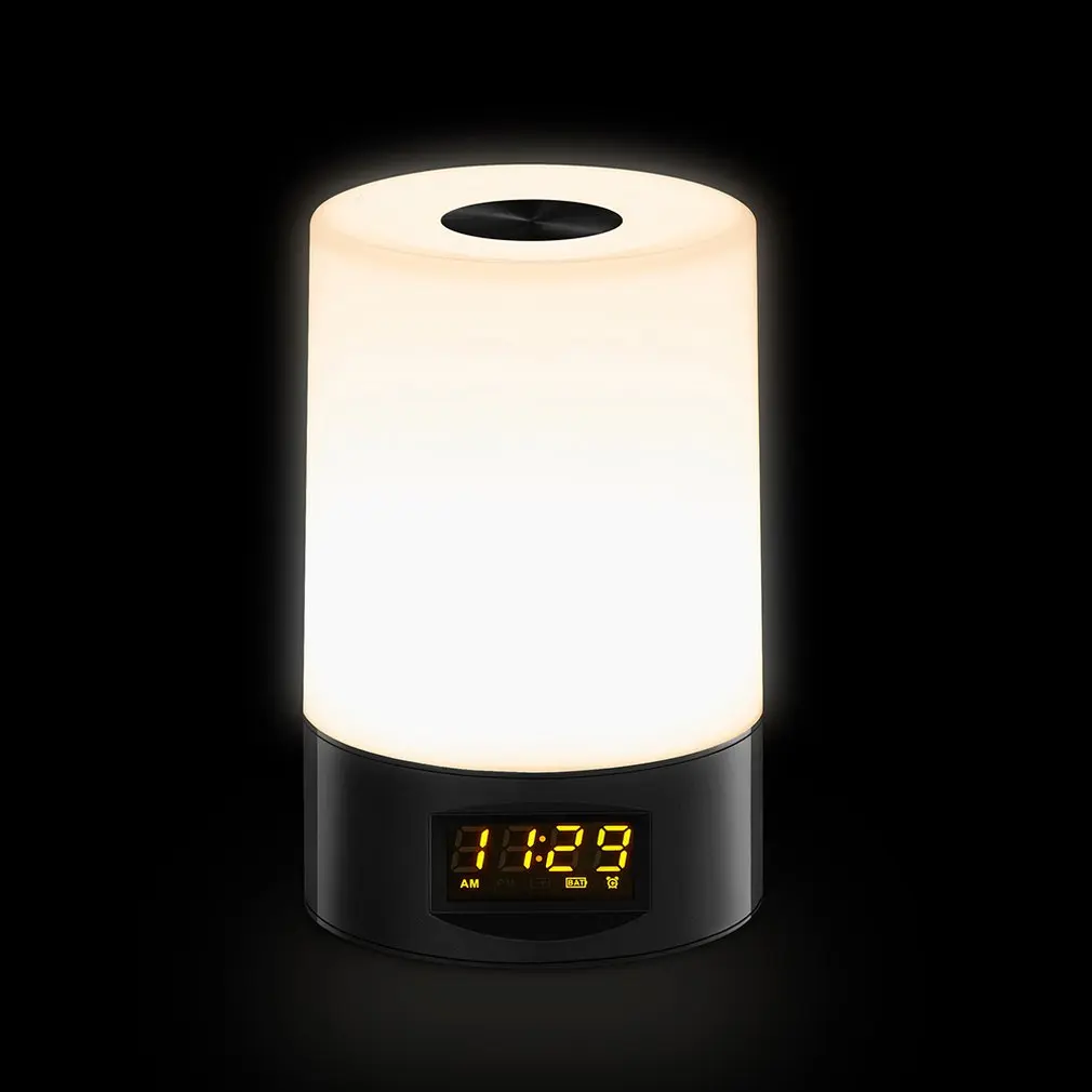 Зарядка через Usb Смарт Творческий Led Настольная лампа умное Восход будильника Wake Up светильник сенсорный цветной ночной Светильник