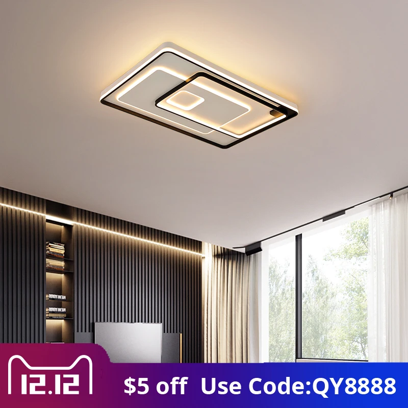 

New LED Modern Ceiling Lamps Living Study Dining Room Bedroom Lights Remote Control Round Square Luminarie Home Indoor Lighting