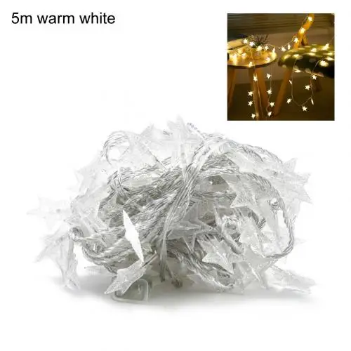 5m Warm White 3 м/5 м Звезда Форма струнный светодиодный светильник Рождество домашнее праздничное свадебное украшение идеальные украшения на День святого Валентина Рождество - Цвет: 5m Warm White
