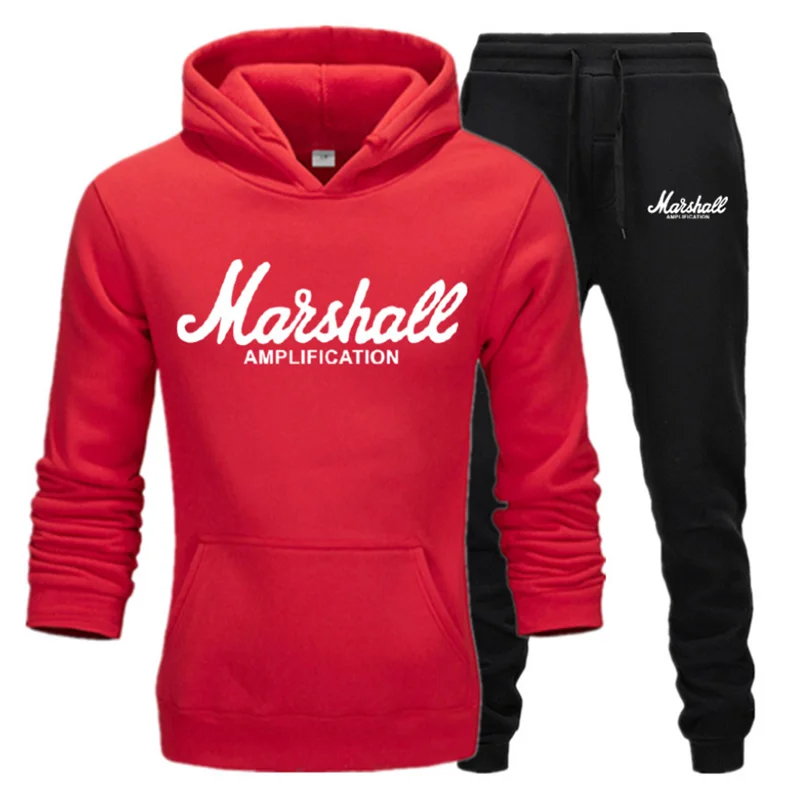 Спортивный костюм Толстовка Marshall Мужская и Женская Повседневная теплая толстовка мужская повседневная толстовка+ брюки - Цвет: Photo Color