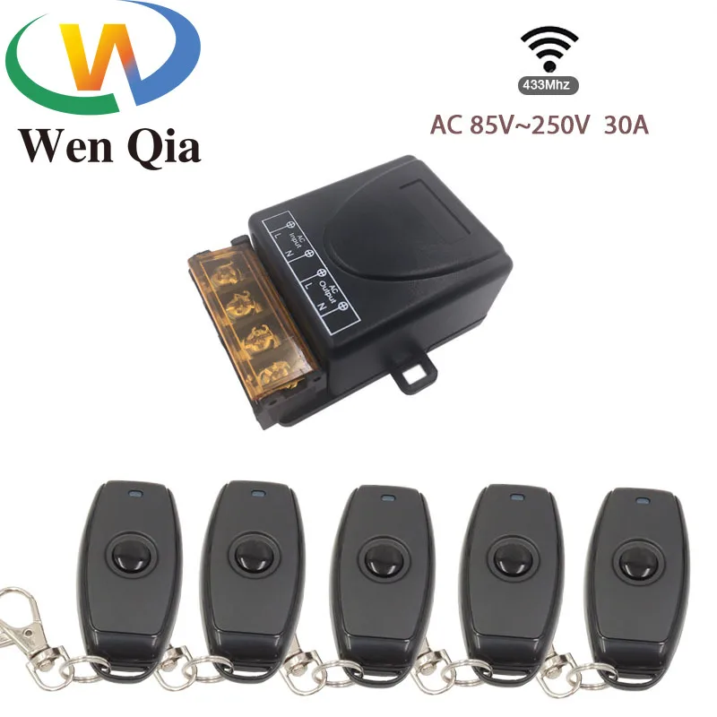 

High Power AC75-220V 30A 433Mhz Wireless Remote Control Switch control for Factory Farm Office Exhaust fan Pump LED Light