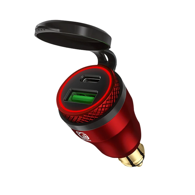 Зарядное устройство из алюминиевого сплава с двумя USB портами 12 24 В|Зажигалка| |