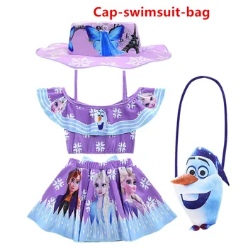 

Ice Snow Swimsuit 4pcs Baby Girls Bathing Suit Elsa Anna Sophia Swimsuit Children Bikini Set Kids Cartoon Swimwear Costume