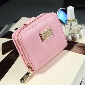 

Lady Bliford Leather Wallets Women Coin Purse Zipper Clutch Wallet Short Small Bag Card Holder Female Bussiness Cards Mini Bags