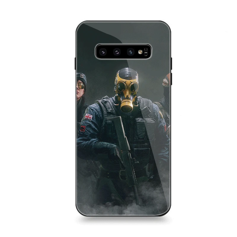 G2 Чехол стекло для samsung A40 A50 A10 A20 A30 A60 A70 S10 S7 Edge S8 S9 Plus Note 8 9 крышка Радуга шесть осада управление черный лед - Цвет: G2