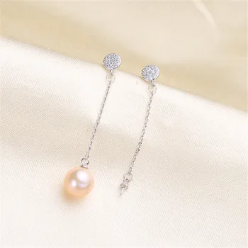 

oysters Pearl Earring Accessories Copper Silver Plating Earring Clasps Hooks Findings With Loop Clasp Base For Diy YYED-108