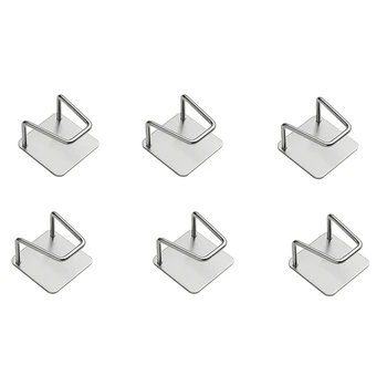 

6Pcs Kitchen Stainless Steel Sponges Holder Self Adhesive Sink Sponges Drain Drying Rack Kitchen Sink Accessories