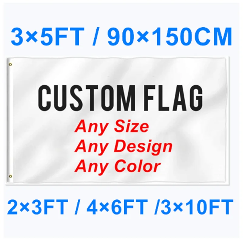 

Custom logo Flag 3X5FT/2X3FT/4X6FT Flying Banner 100D Polyester Advertising Sports Decoration