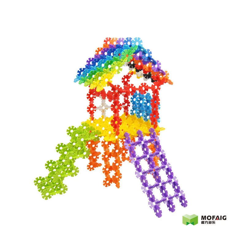 

BWON Genuine Product Snowflake Building Blocks Thick Large, Medium And Small Size Children'S Educational Plastic Splicing Toys B