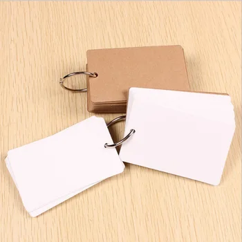 

Portable Buckle Binder Notes Flash Cards Memo Pads DIY Blank Card Stationery NC99