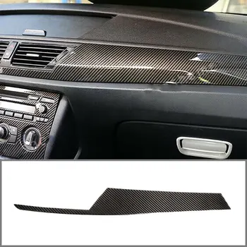 

For BMW Old X1 2010-2015 Car Central Control Instrument Panel Real Carbon Fiber (Soft) Car Interior Accessories (Left Titanium)