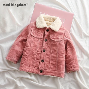 

Mudkingdom Winter Baby Boys Girls Jacket Turn Down Collar Warm Outerwear Corduroy Jacket Thicken Kids Coat