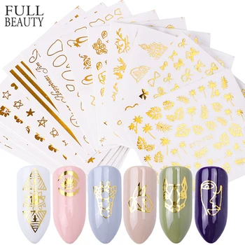 

Gold Silver Nail Stickers Set Flower Spider Design Water Transfer Decal DIY Temporary Tattoo Nail Art Sliders for Manicure CHY-1