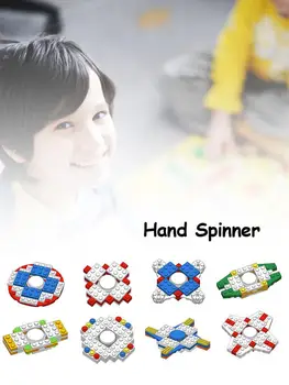 

Building Block Hand Spinner DIY Assembly Detachable Anxiety Stress Reliever Toys For Kids