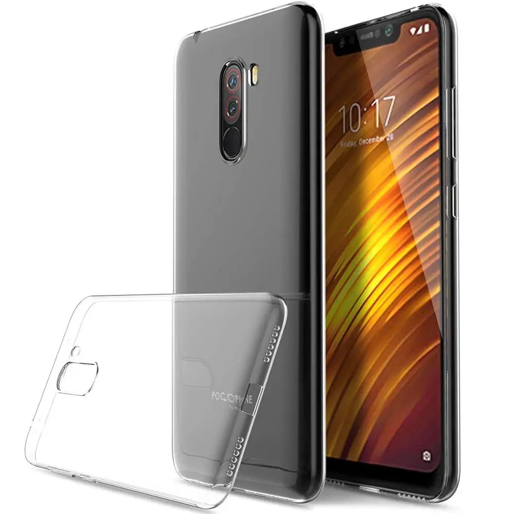 Матовый чехол для xiaomi Pocophone F1, силиконовый чехол из ТПУ, Оригинальная Черная задняя крышка для xiaomi f1, защитный чехол для xiaomi POCO F1 - Цвет: clear