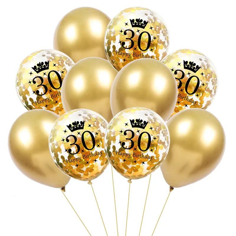 30 40 50 60 Years Birthday Balloon 30th Birthday Party Decorations Baloon Number 50th Adult Gold Black Birthday Party Supplies