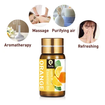 

Pyrrla 5ml Orange Pure Essential Oils Lemon Lemongrass Refreshing Tea Tree Lavender Relieve Stress Massage Aromatherapy Oils