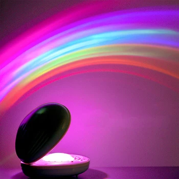 

Shell-shaped Rainbow Projector Night Light Rechargeable LED Colorful Projection Lamp Romantic Starry Sky Night Lights for Gift