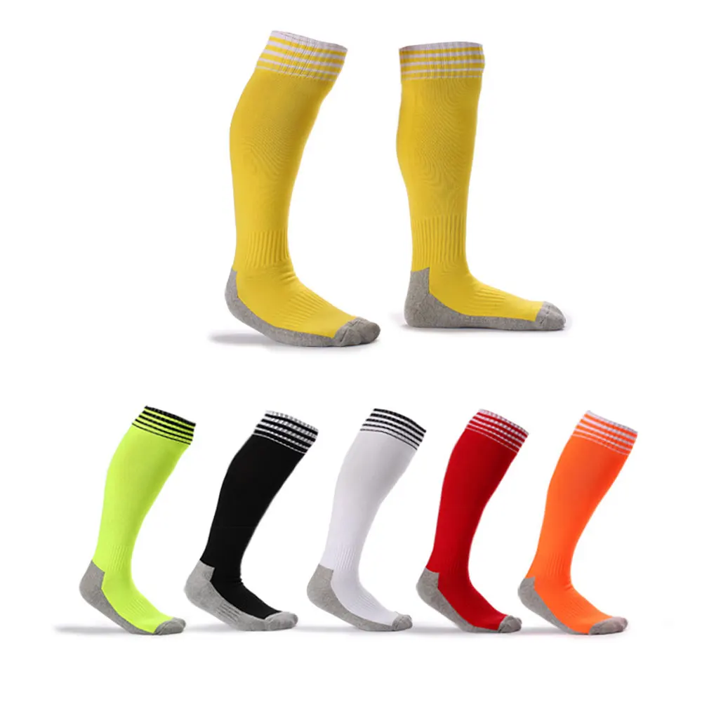 L.Mirror 1Pair Kids Soccer Socks Boys Girls Thicken Cotton Team Socks Teens Children Soccer Socks (13-16 Years Kids)