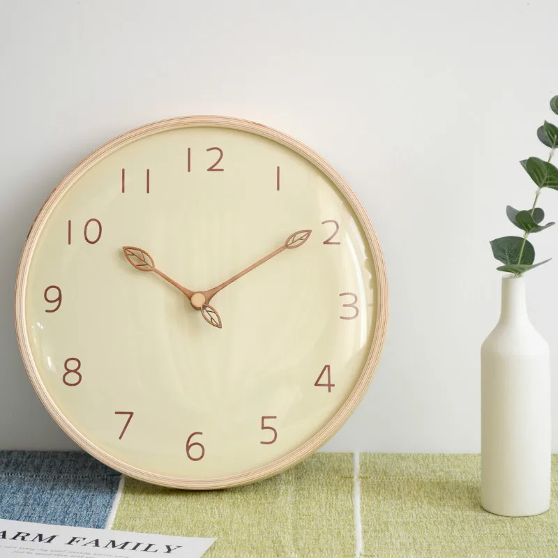 

Simple Modern Wall Clock Wood Office Silent Vintage Nordic Wall Clock Creative Zegary Na Sciane Home Art Decoration New MM60WC