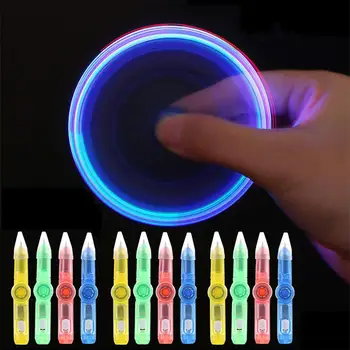 

LED Colourful Luminous Spinning Pen Rolling Pen Ball Point Pen Learning Office Supplies Interactive Toy Random Color for Kids