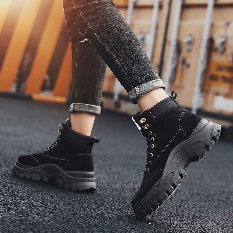 

Combination Recommended Martin Boots Men's Boot Retro British Style Hight-top Velcro Foot Covering Desert Worker Boot