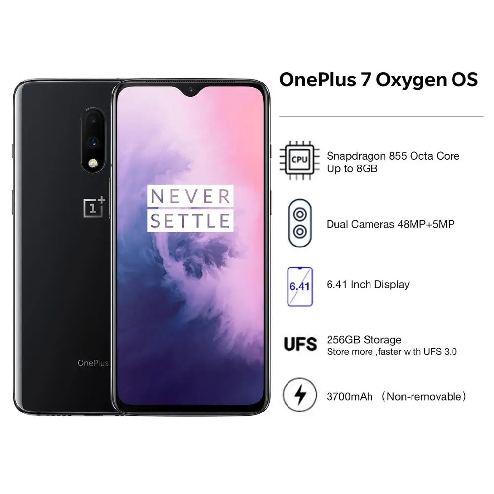  OnePlus 7 8/12GB 256GB Global ROM Smartphone Snapdragon 855 Octa Core 6.41