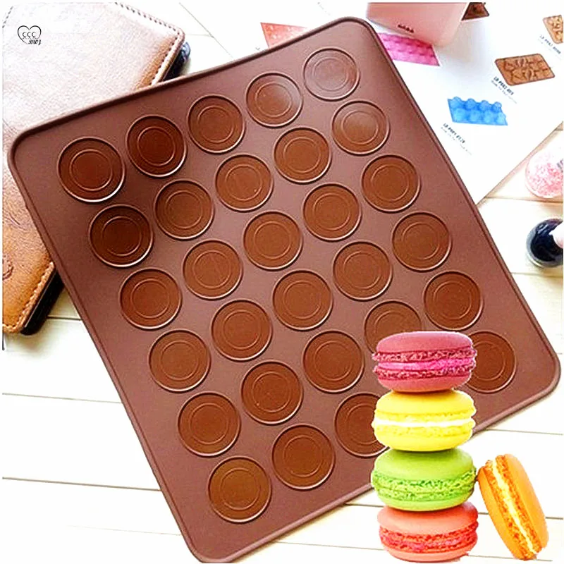 

30 Hole 29*26cm Round Macaron Non-stick Silicone Mat Molds for Oven Baking DIY Cake Pastry Tools Kitchen Accessories Supplies