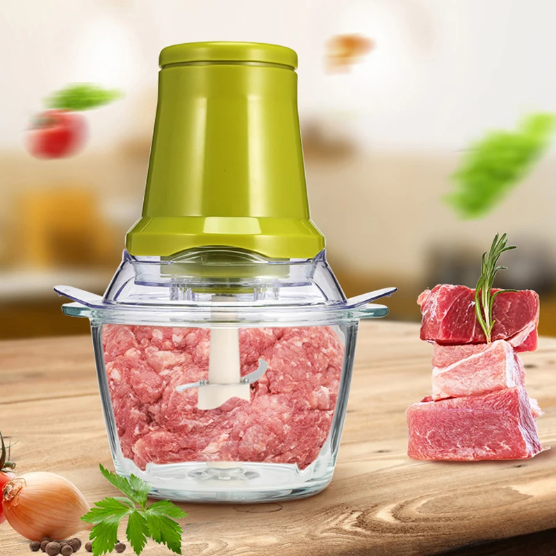  1.5L Electric Meat Grinder Vegetable Fruit Cutter Household Food Processor Manual Chopper Meat Shre - 4000371239377