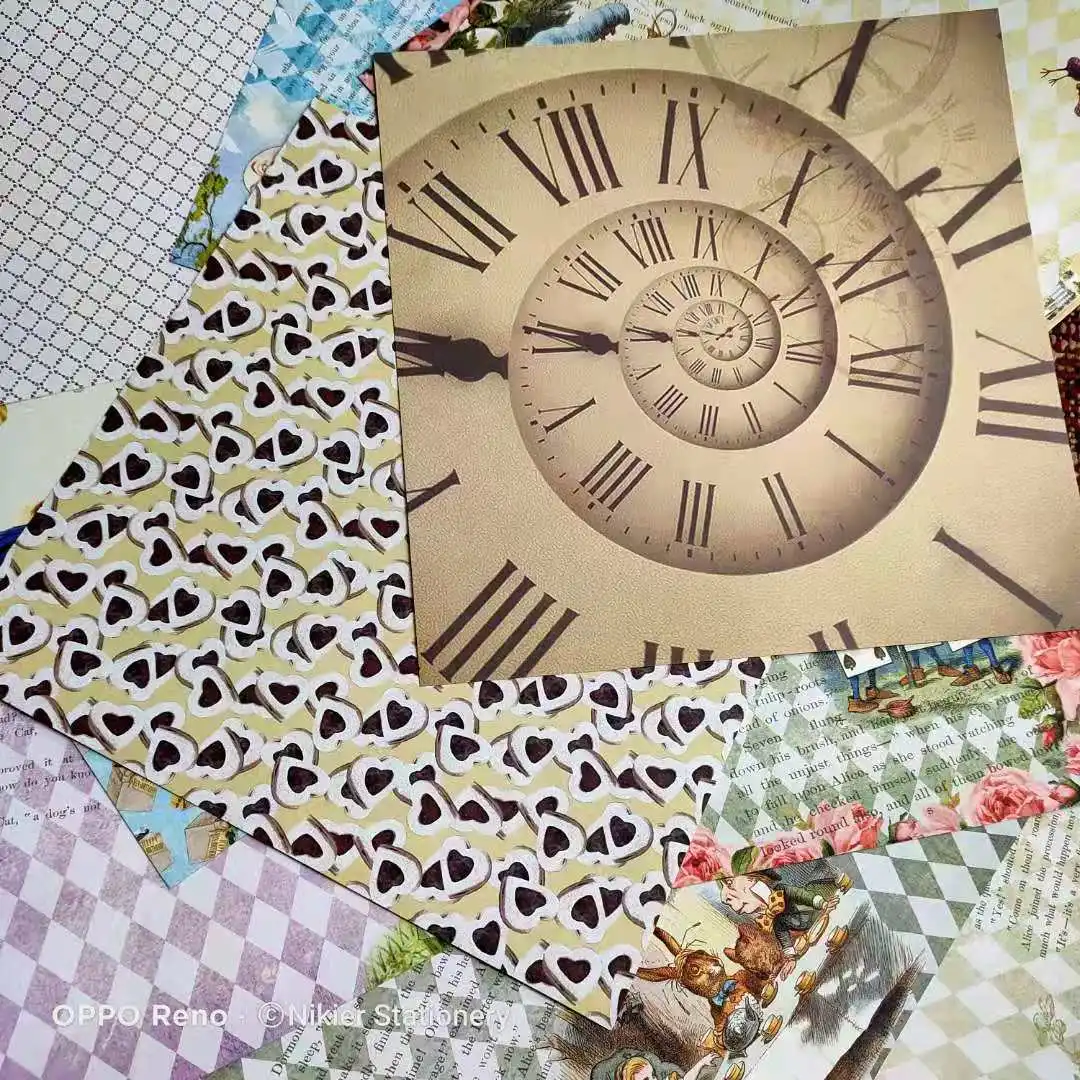 Conjunto de Papel para Scrapbooking Vintage Adorável Alice Desenhos Animados Personagens Deco Papelaria Material Faça Você Mesmo Projetos Álbum - Cartão Junkjournal 4 Material escolar e de escritório