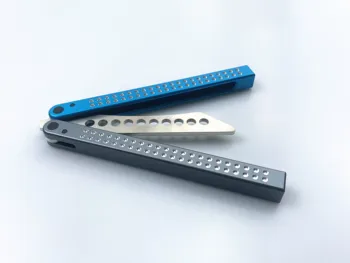 

Butterfly Trainer Knife Blade 420 Steel Handle Knife Not Sharp Camping Hunting Knife Pocket Knife
