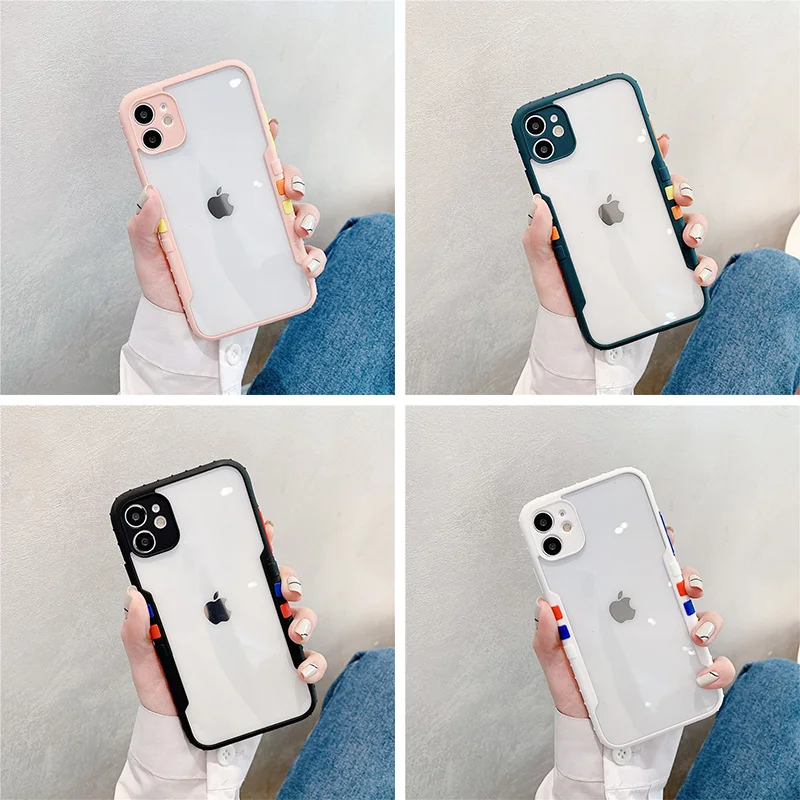 

Simple Solid Camera Protection Phone Case For iPhone 11 Case Funda For iPhone 12 Pro Max XR X SE 2020 12Mini XS 7 8 6 Plus Cover