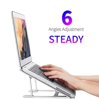 

Adjustable Laptop Stand Foldable Aluminum Alloy Laptop Cooling Bracket Ergonomics Angle Portable Holder for