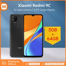 New RU Version Xiaomi Redmi 9C 9 C 2GB/ 32GB 3GB/64GB Mobile Phone Helio G35 Octa Core 13MP Triple Cameras 5000mAh 6.53" Display