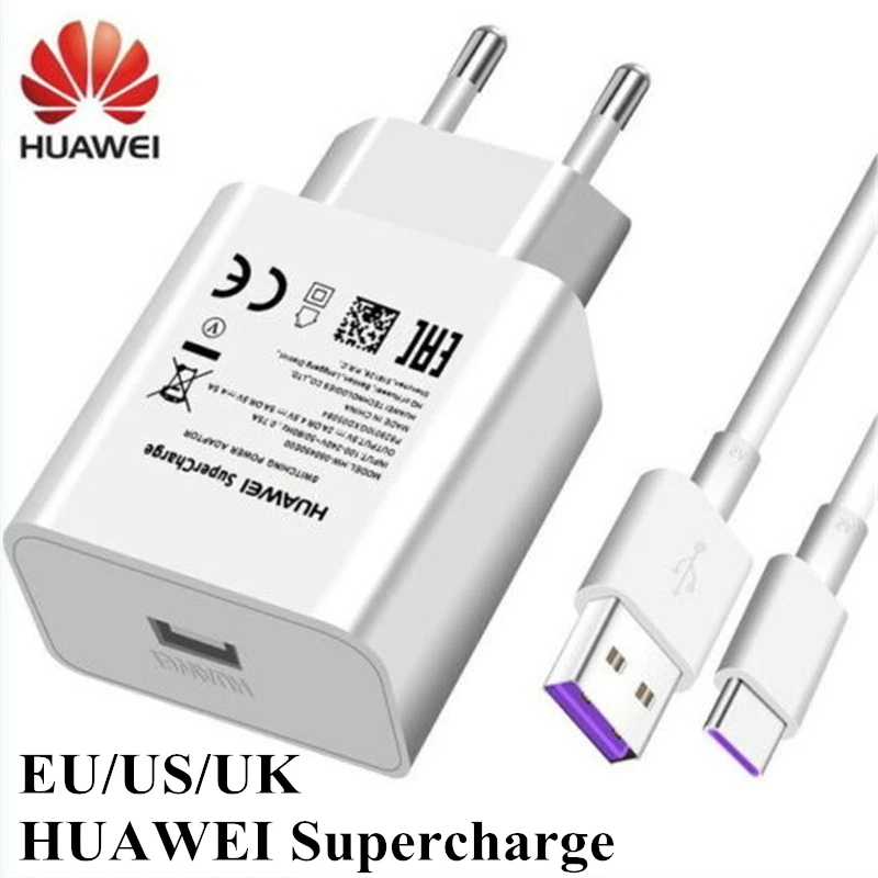 

Original Huawei 4.5V 5A 22.5W Supercharge Quick Fast Charger For Huawei P20 pro P20 Lite Mate 10/9 Honor 10/7/6X 5A Type C-Cable