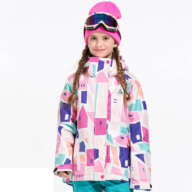 Новые детские лыжные куртки Зимние Детские Водонепроницаемые куртки ветрозащитная одежда для мальчиков и девочек, лыжные и сноубордические уличные куртки