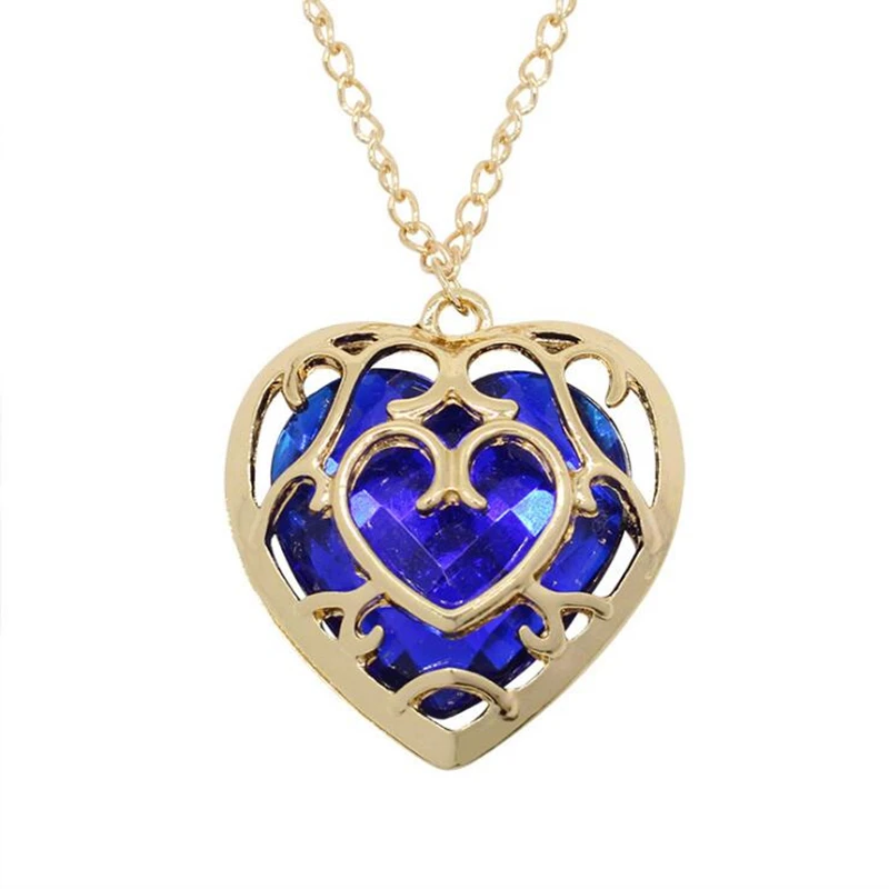 Игра Легенда о Зельде косплей красный синий сердце ожерелье кулон ювелирные изделия - Цвет: Синий